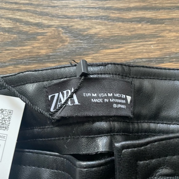 NWT Zara Black Faux Leather Leggings - Picture 6 of 6